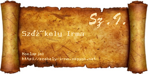 Székely Irma névjegykártya