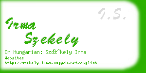 irma szekely business card